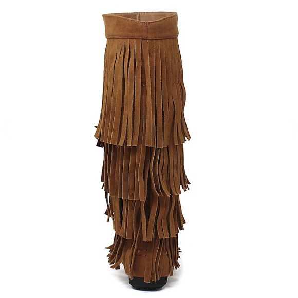 Yoki Fringe Boots Brown - Picture 4 of 10